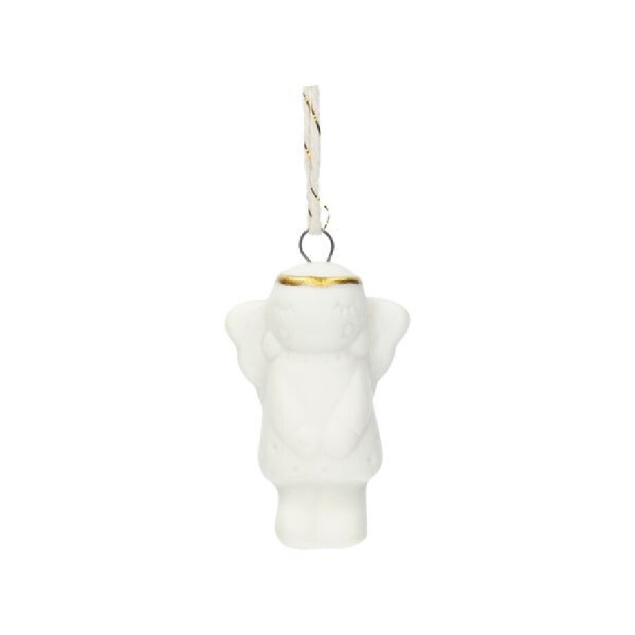 Kersthanger engel, wit porselein afbeelding 1