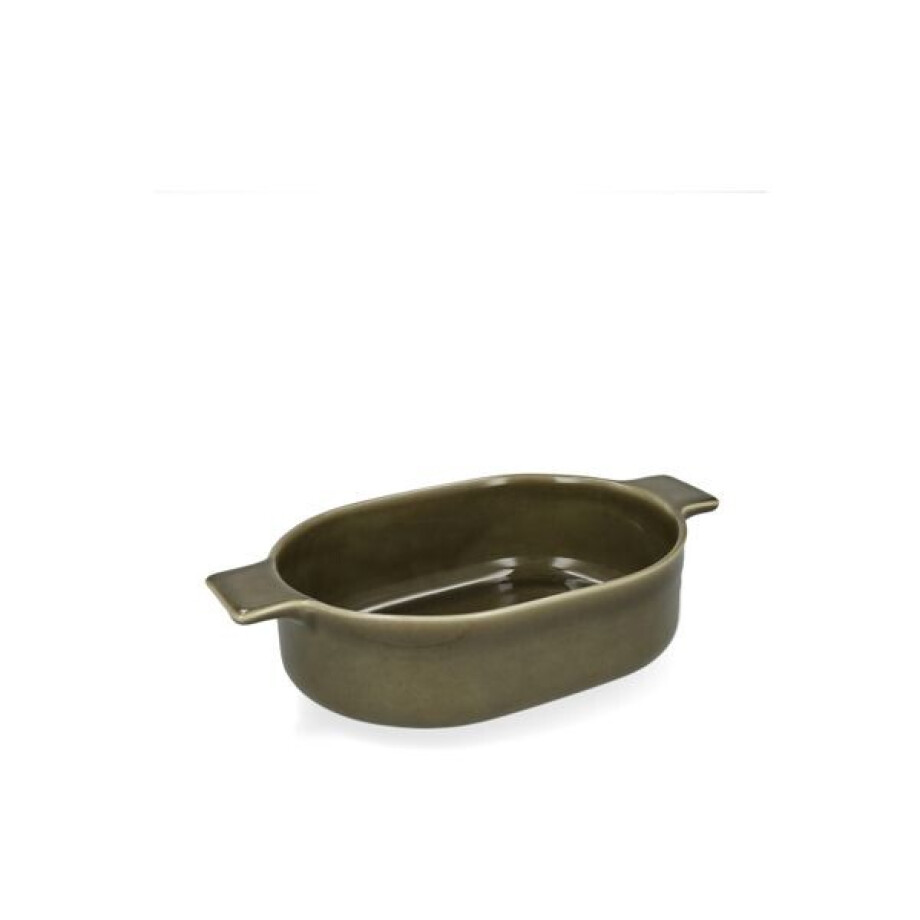 Ovenschaal, reactieve glazuur, steengoed, olijfgroen, 29,5 x 17 cm Ovenschaal, reactieve glazuur, steengoed, olijfgroen, 29,5 x 17 cm afbeelding 1