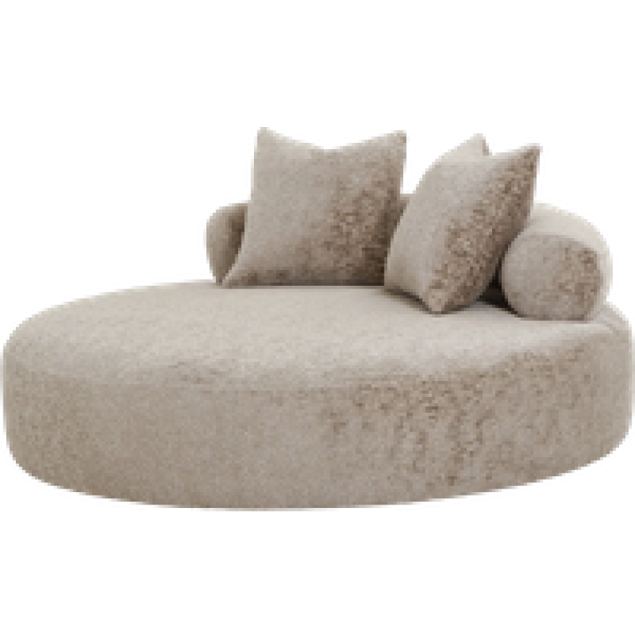 Annabel ronde loveseat fauteuil taupe afbeelding 1