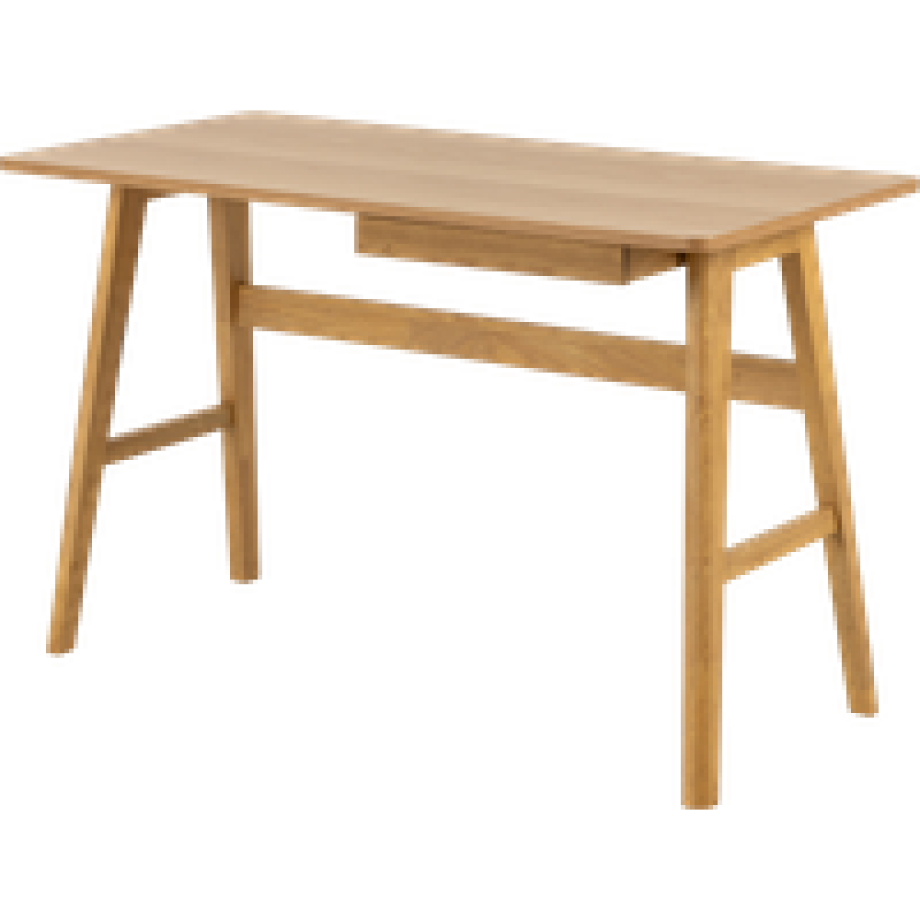 Lisanna houten bureau naturel - met lade - 120 x 60 cm afbeelding 1