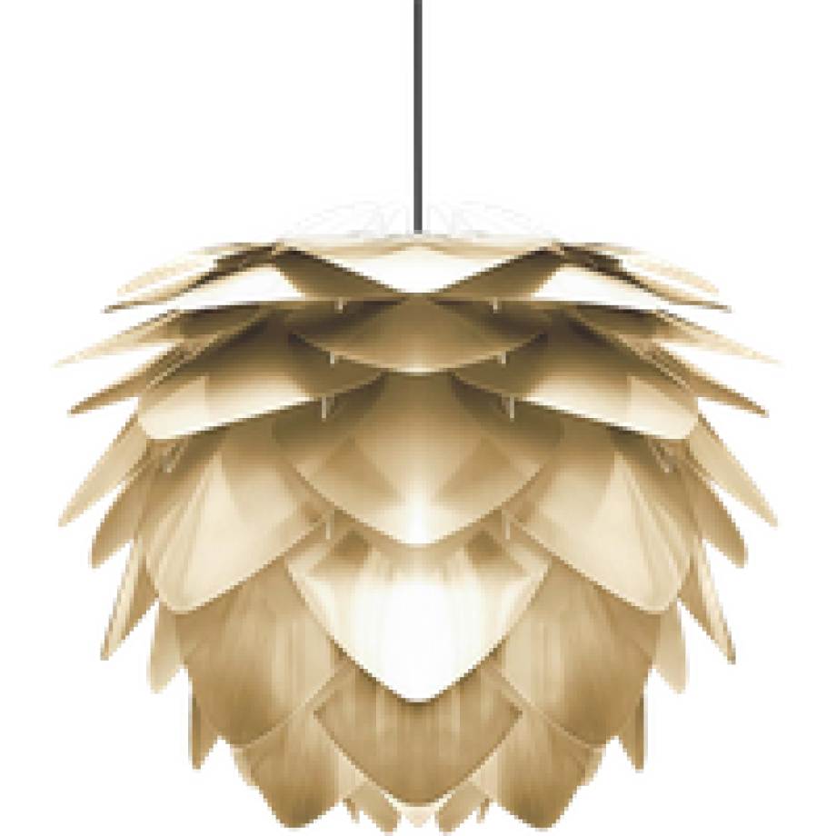 Silvia Mini hanglamp brushed brass - met koordset zwart - Ø 32 cm afbeelding 