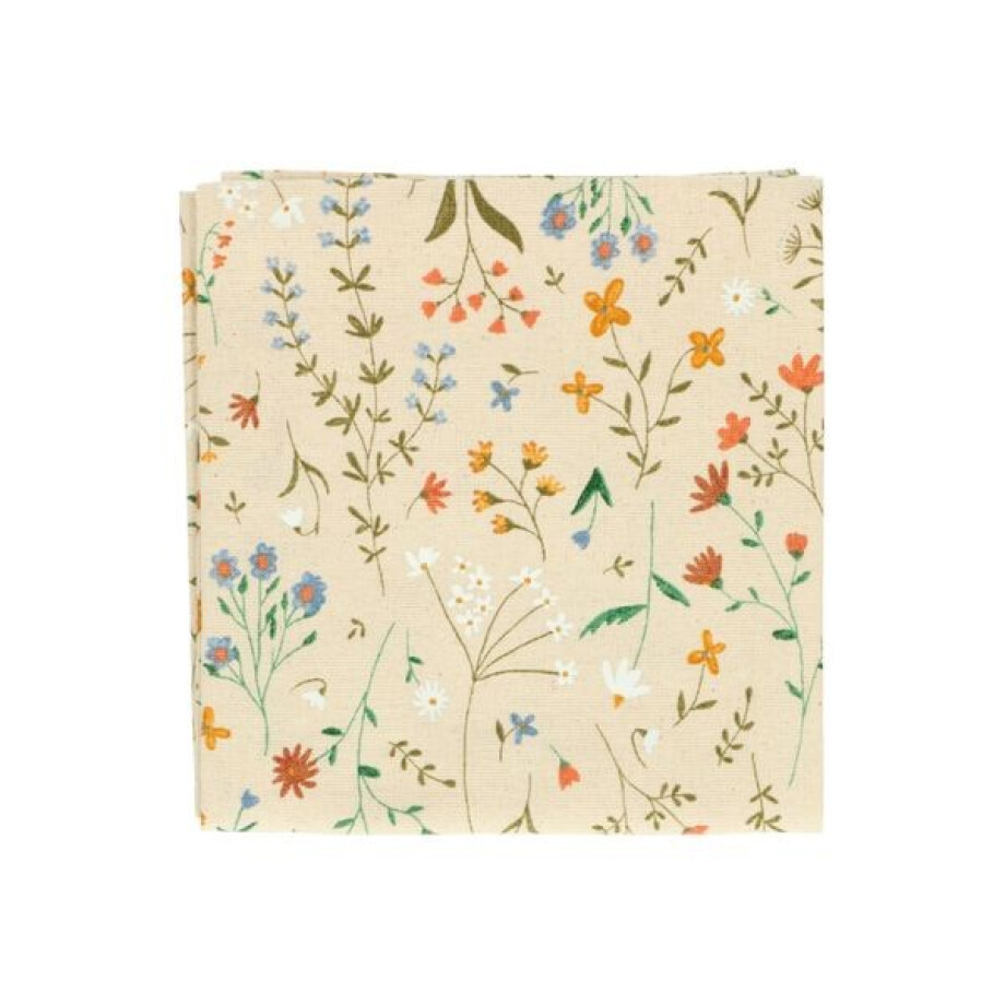 Theedoek, bio-katoen, veldbloemen, 50 x 70 cm afbeelding 1