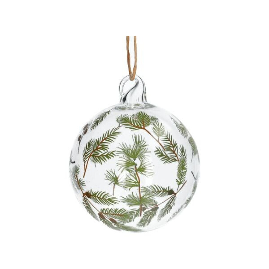 Kerstbal met takjes, glas, Ø 8 cm afbeelding 