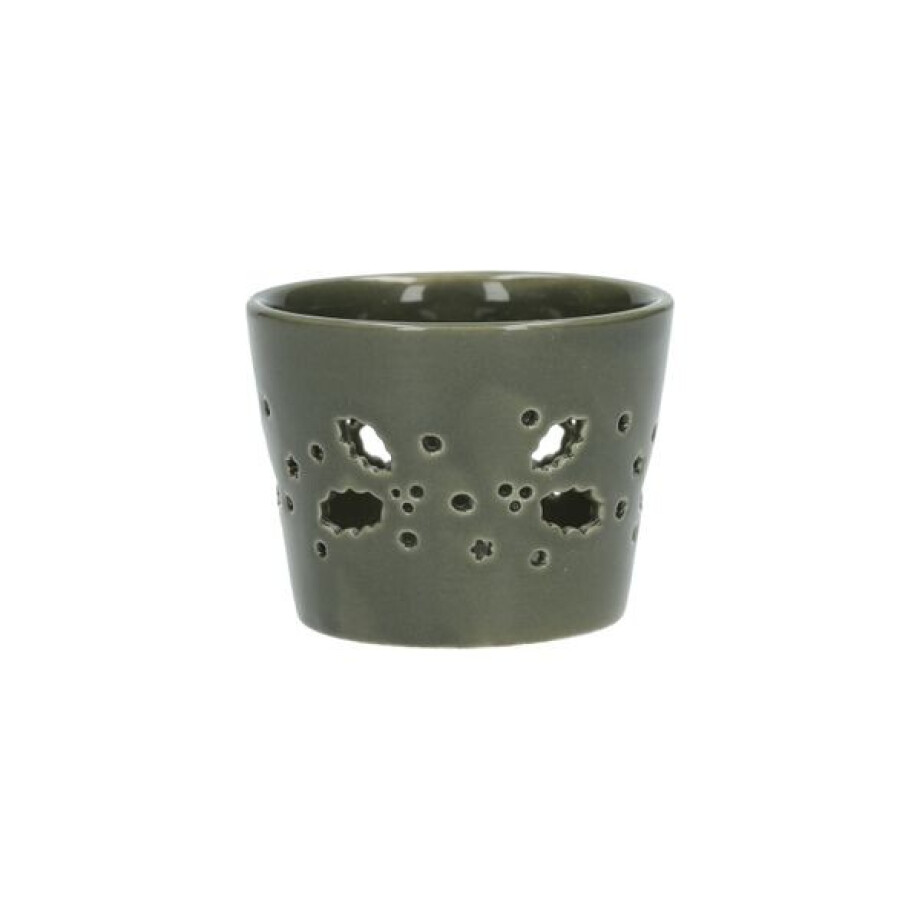 Waxinelichthouder, porselein, groen, H5,5 XØ7 cm afbeelding 1