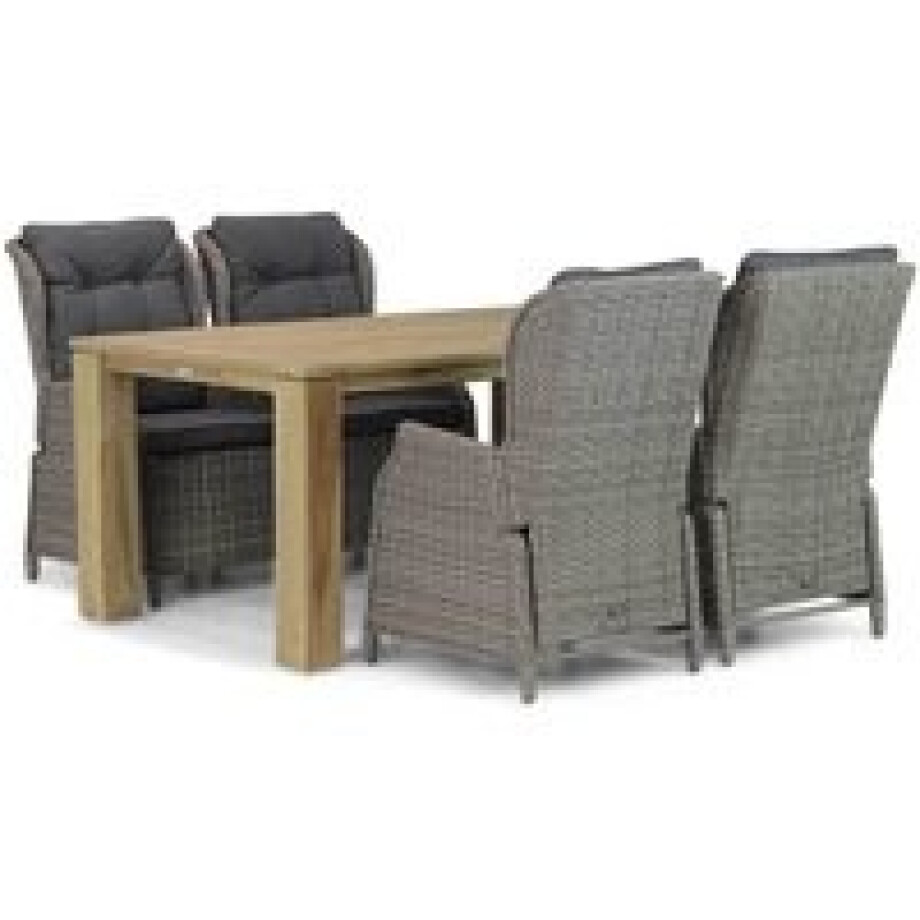 Garden Collections Edingburgh/Brighton 165 cm dining tuinset 5-delig Garden Collections Edingburgh/Brighton 165 cm dining tuinset 5-delig afbeelding 1