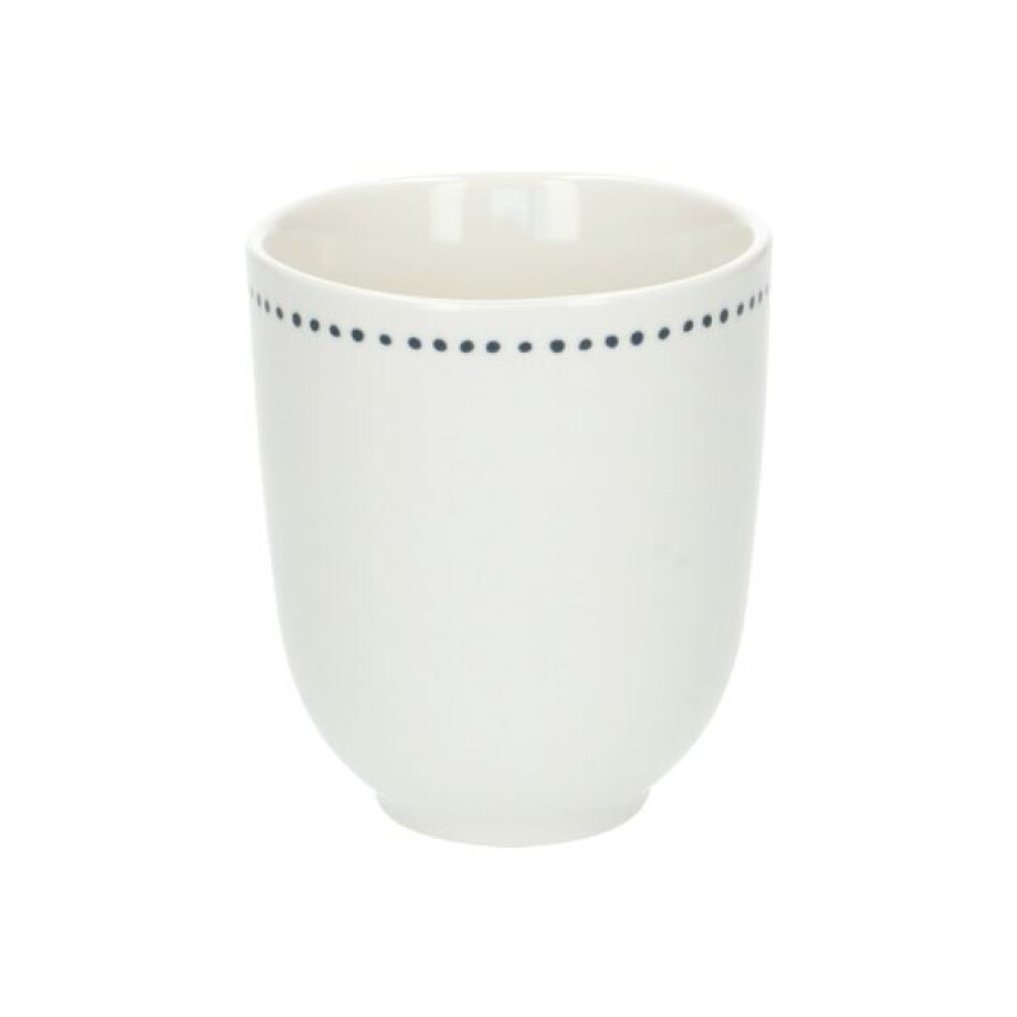 Beker met blauwe stip, organisch, porselein,Ø 7,6 cm afbeelding 1
