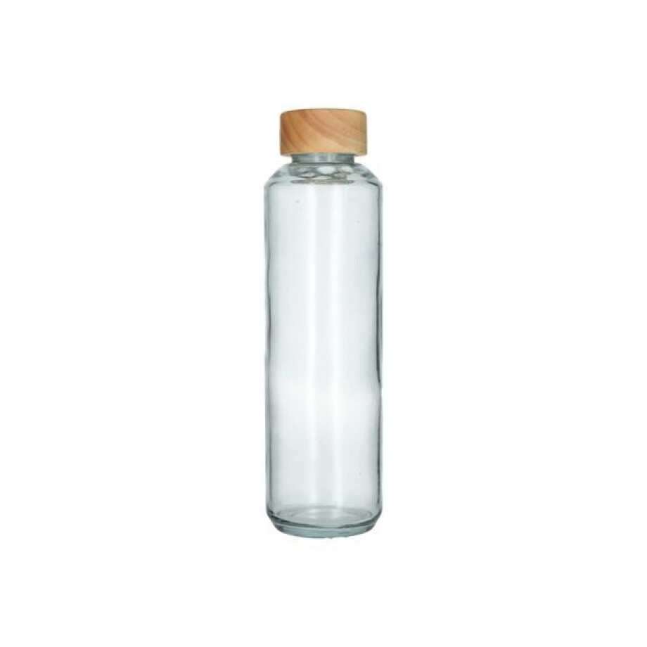 Waterfles met bamboedop, recycled glas, 670 ml Waterfles met bamboedop, recycled glas, 670 ml afbeelding
