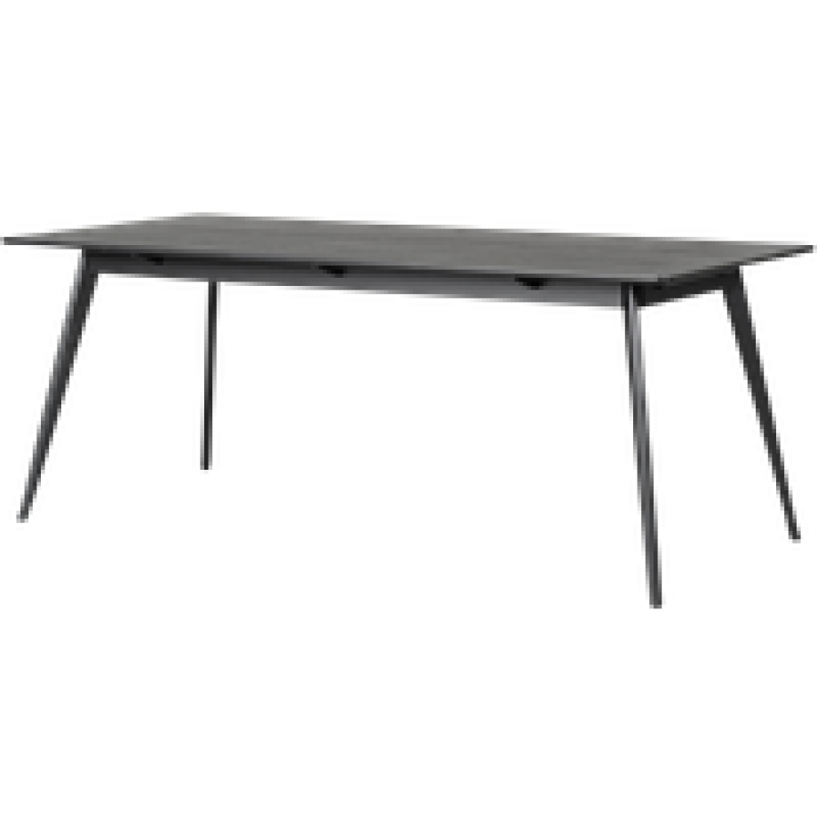 Yumi verlengbare houten eettafel zwart - 190 x 90 cm afbeelding 1