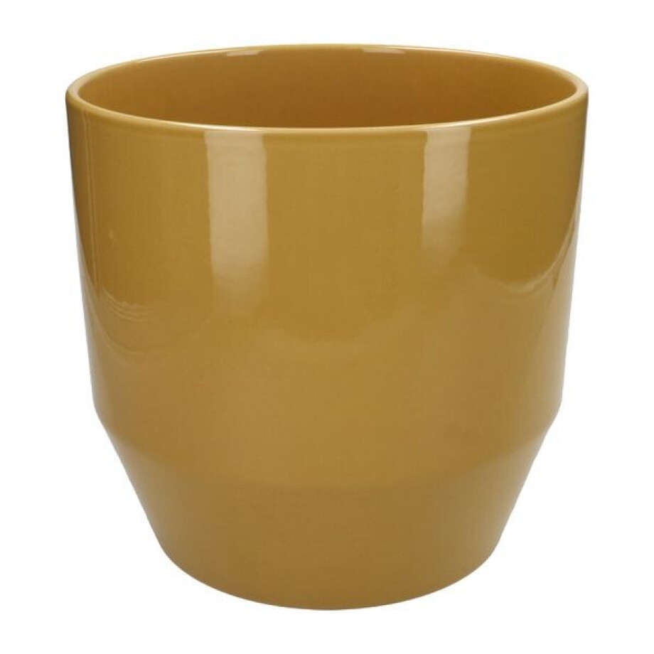 Bloempot, aardewerk, okergeel, Ø 23 cm afbeelding 1