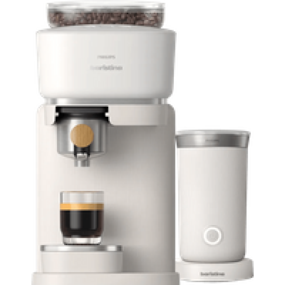 Philips Baristina BAR302/20 Wit Hout + Melkopschuimer afbeelding 