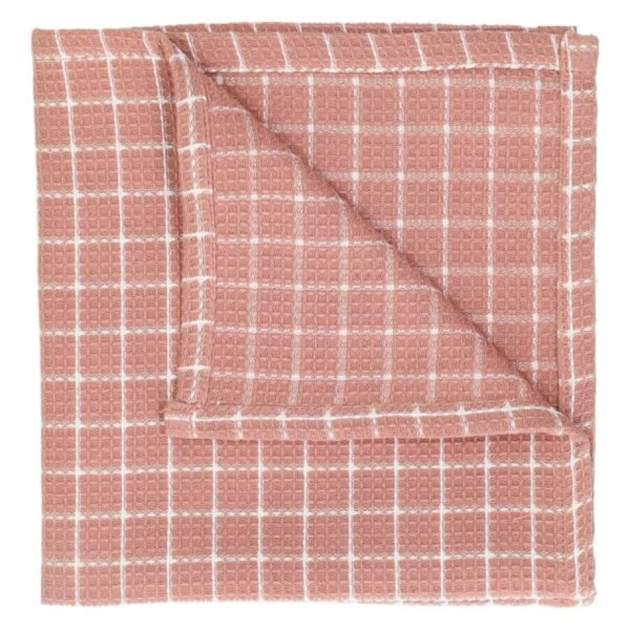 Vaatdoekje, bio-katoen, oudroze/wit geruit Vaatdoekje, bio-katoen, oudroze/wit geruit afbeelding 1