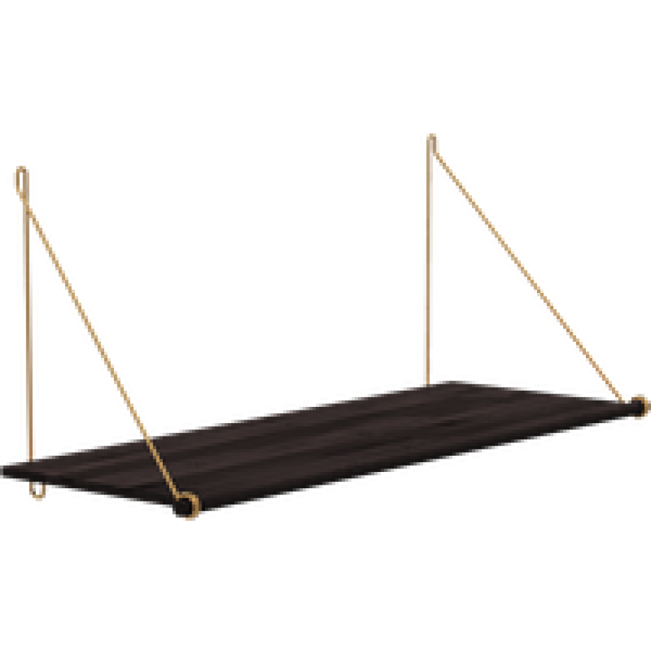 Loop Shelf Dark - Bamboe boekenplank - Brass - B72 x H31 x D26 cm afbeelding 1