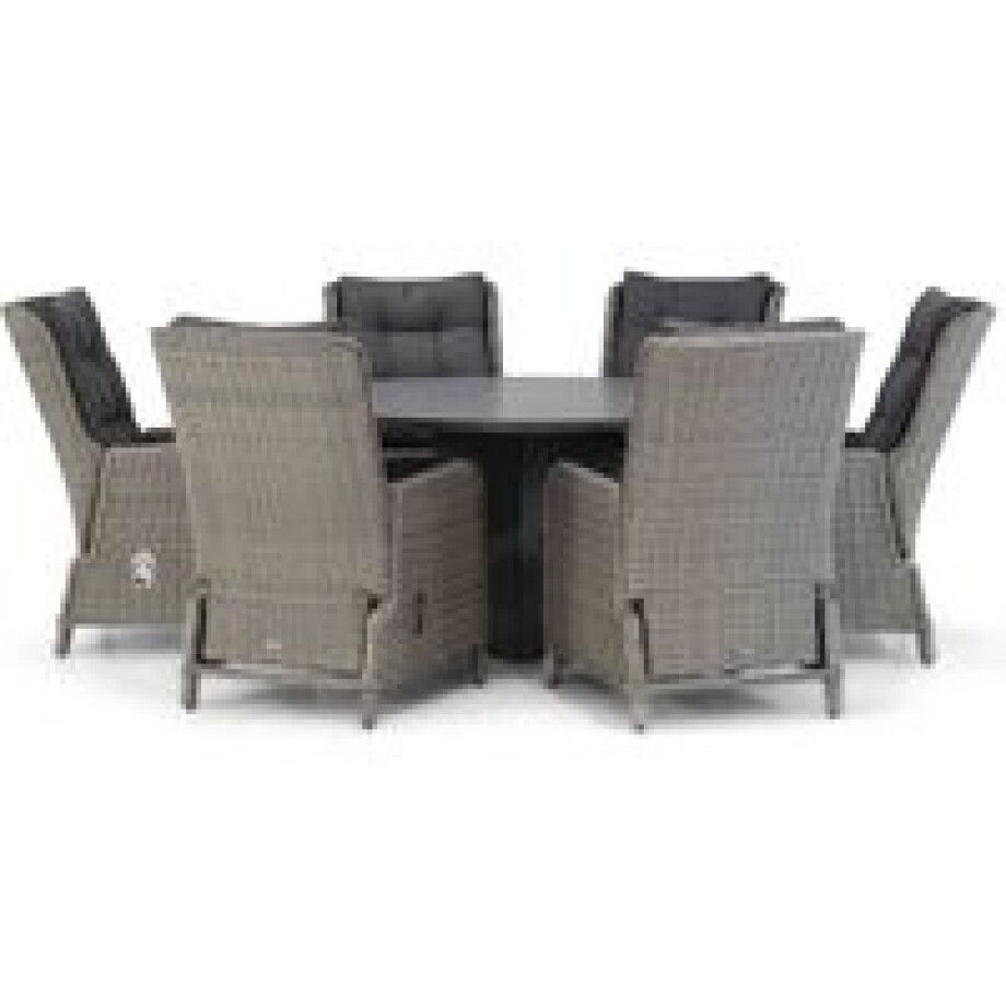 Garden Collections Kingston/Graniet 140 cm rond dining tuinset 7-delig afbeelding 1