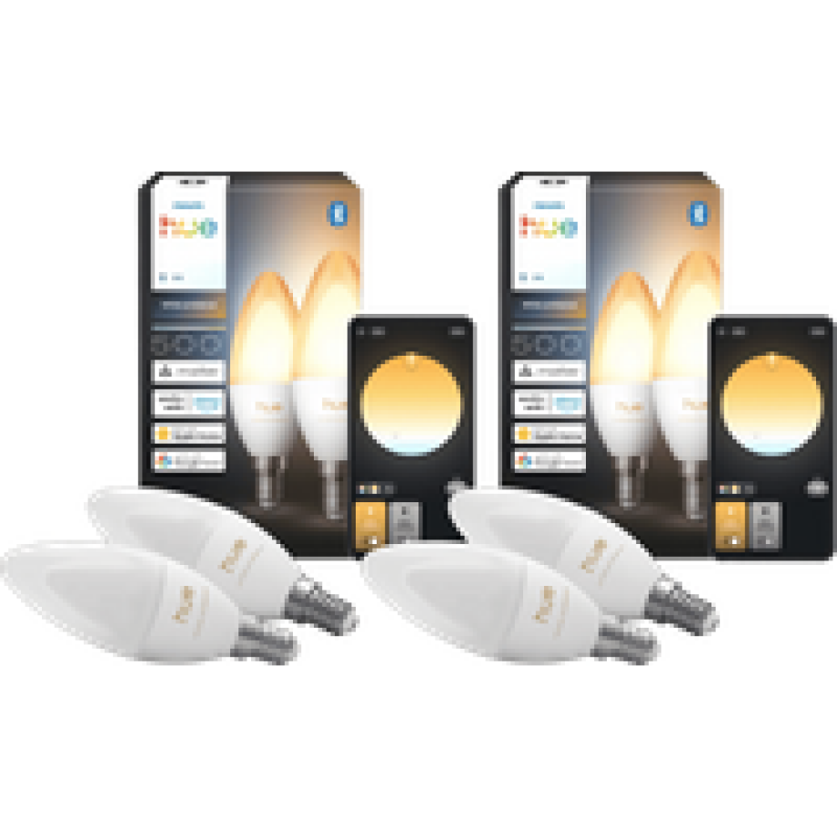 Philips Hue Kaarslamp White Ambiance E14 4-Pack afbeelding 