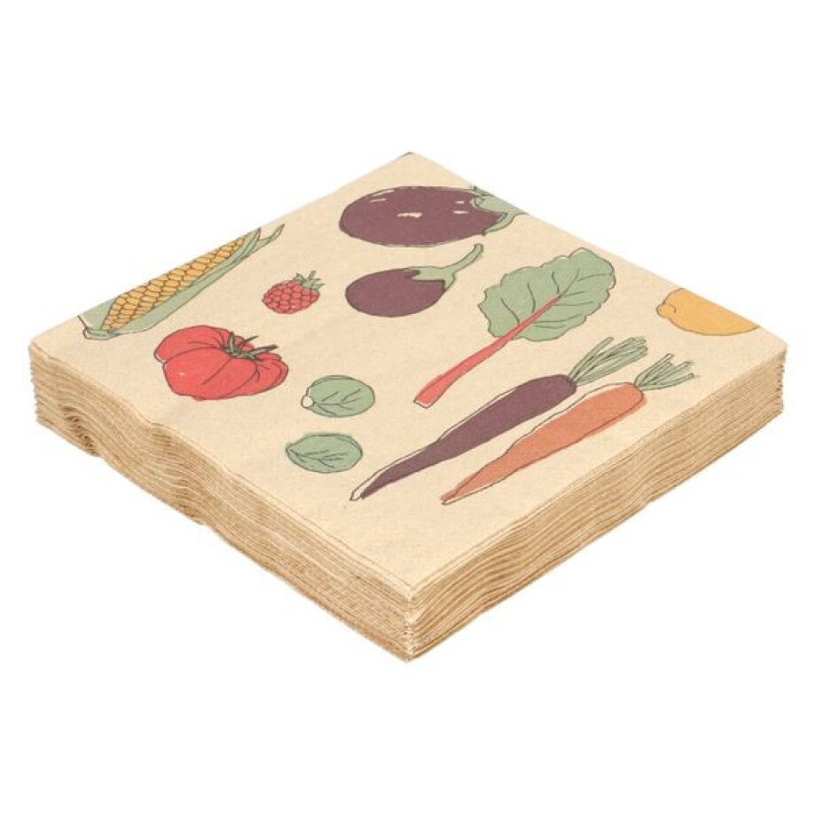Servetten, papier, groente, 33 x 33 cm, 20 stuks afbeelding 1