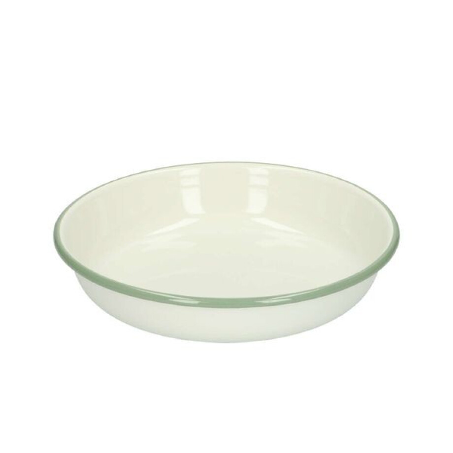 Bord diep, emaille, groengrijs/wit, Ø 19 cm Bord diep, emaille, groengrijs/wit, Ø 19 cm afbeelding 1