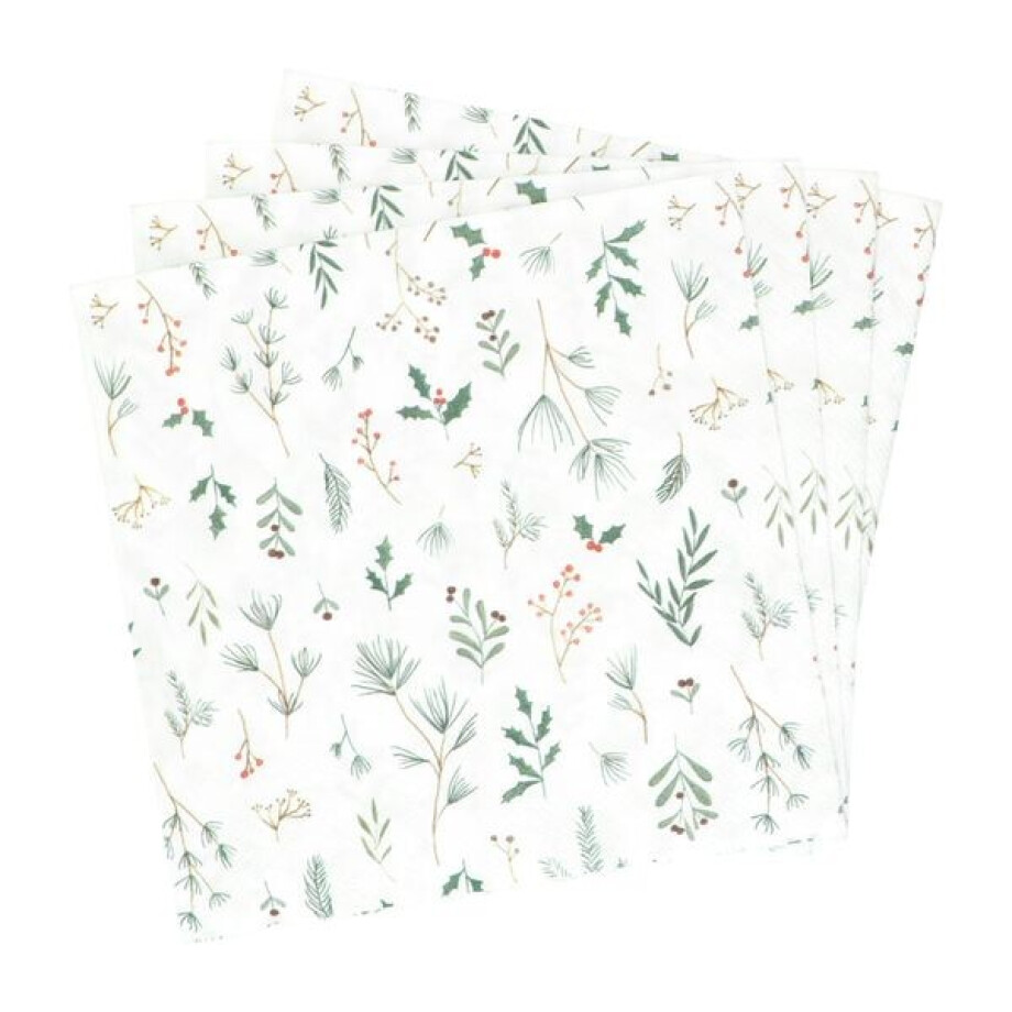 Servetten, papier, kersttakjes, 33 x 33 cm, 20 stuks afbeelding 1