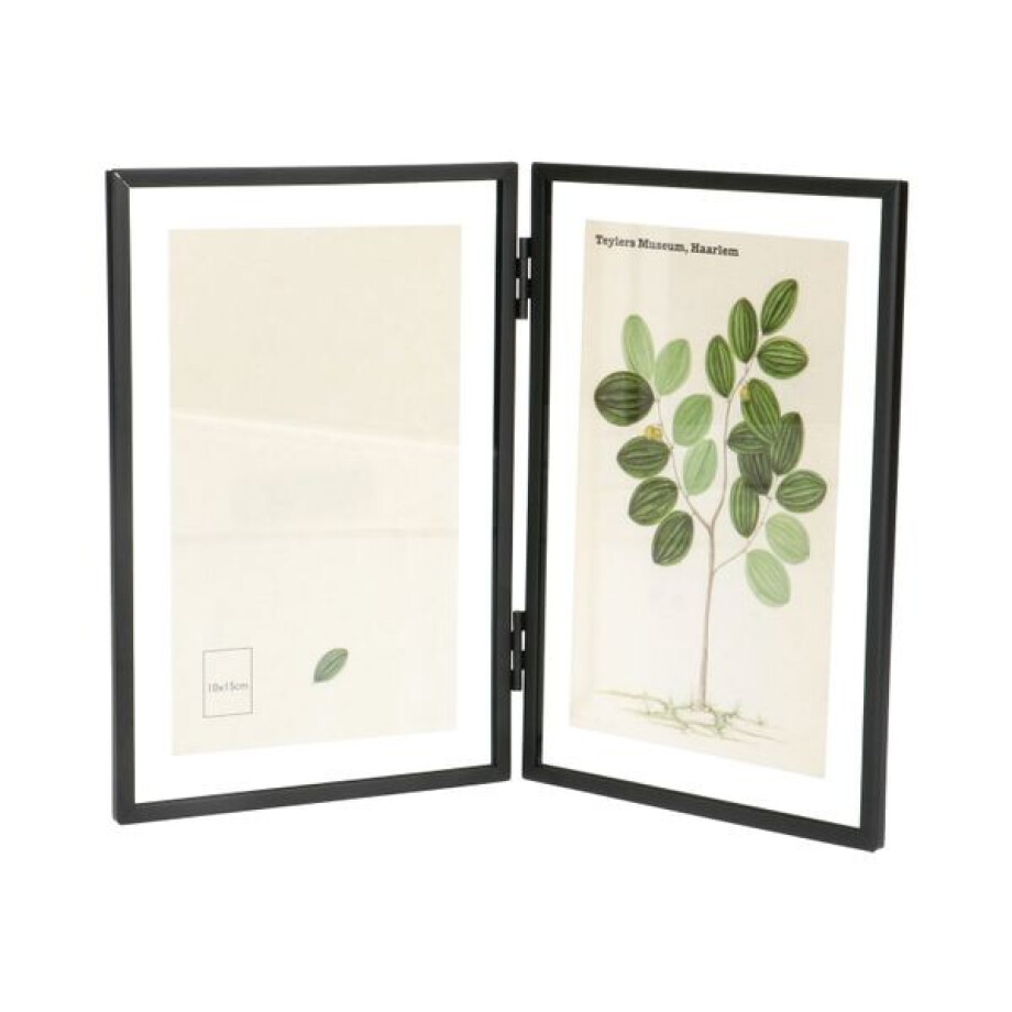 Fotolijstje tweeluik, metaal, zwart, 2x 10 x 15 cm Fotolijstje tweeluik, metaal, zwart, 2x 10 x 15 cm afbeelding 1