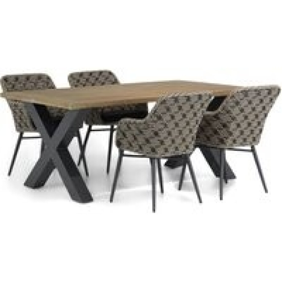 Lifestyle Crossway/Cardiff 180 cm dining tuinset 5-delig afbeelding 1