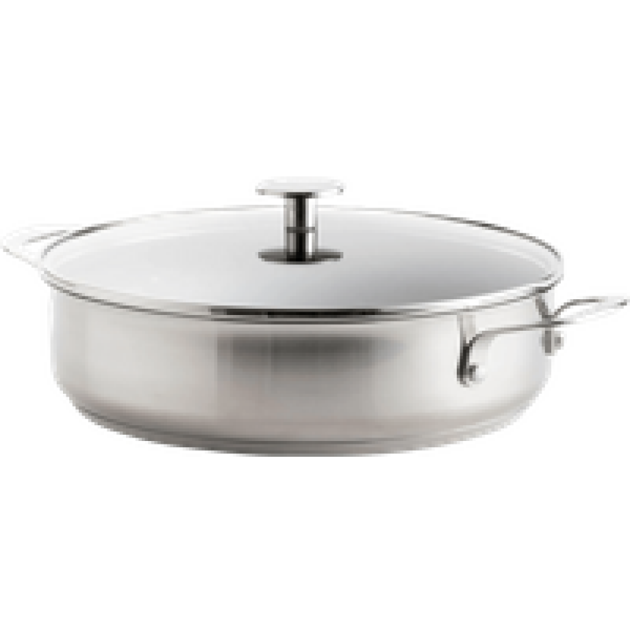 KitchenAid Stainless Steel Hapjespan met deksel 28 cm afbeelding 