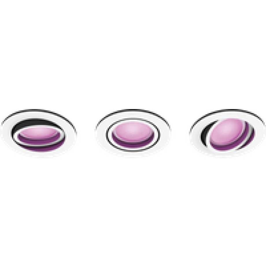 Philips Hue Centura inbouwspot White and Color - rond - Wit - 3-pack Philips Hue Centura inbouwspot White and Color - rond - Wit - 3-pack afbeelding