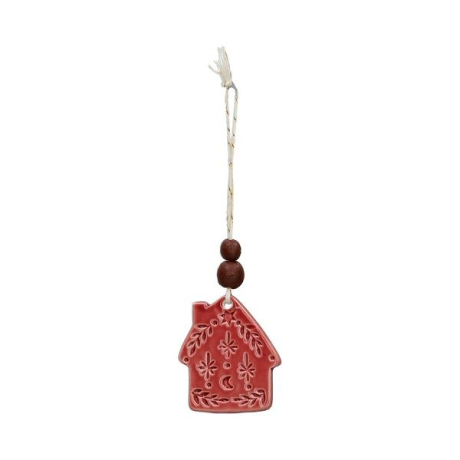 Hanger, porselein, huis, rood afbeelding 1