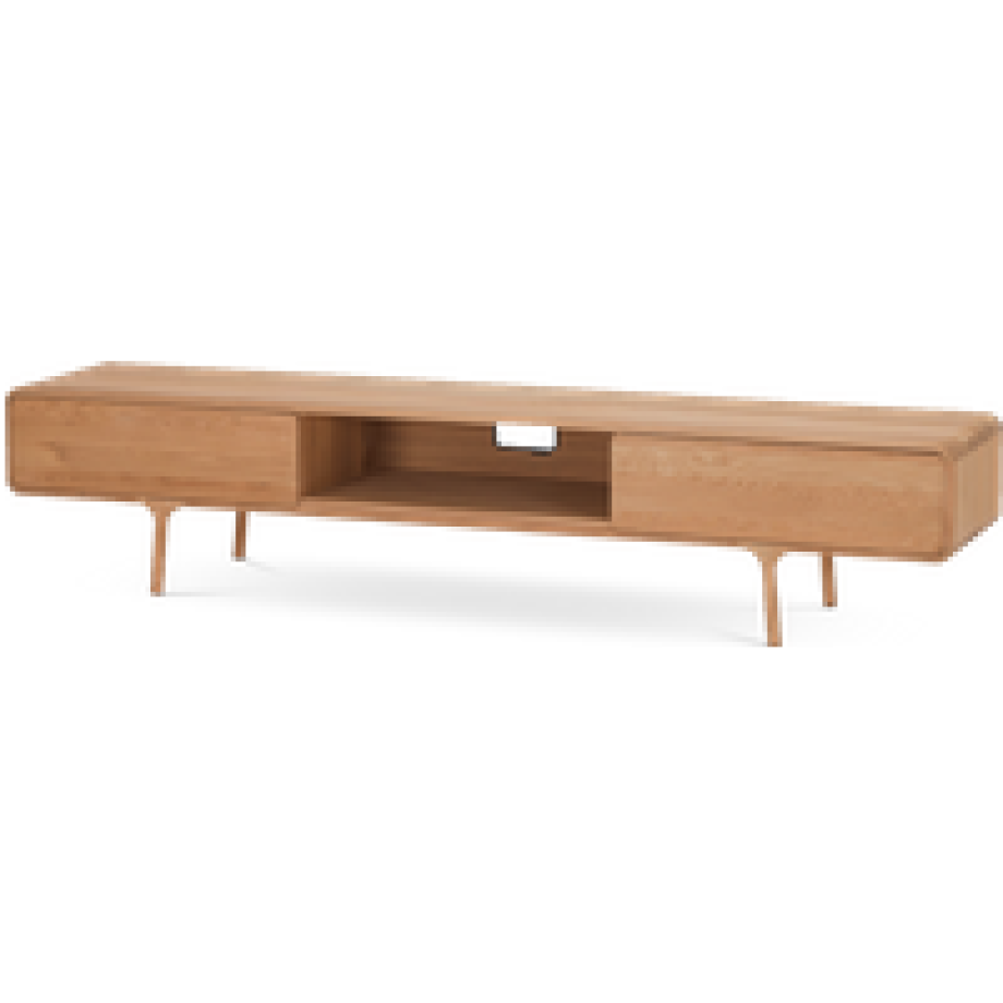 Fawn lowboard 2 drawers houten tv meubel naturel - 220 x 45 cm afbeelding 1