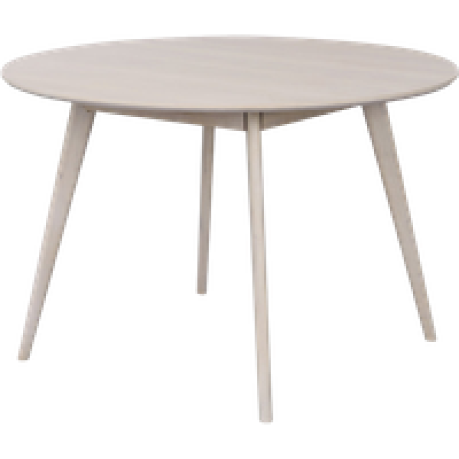 Yumi houten eettafel whitewash - Ø 115 cm afbeelding 1