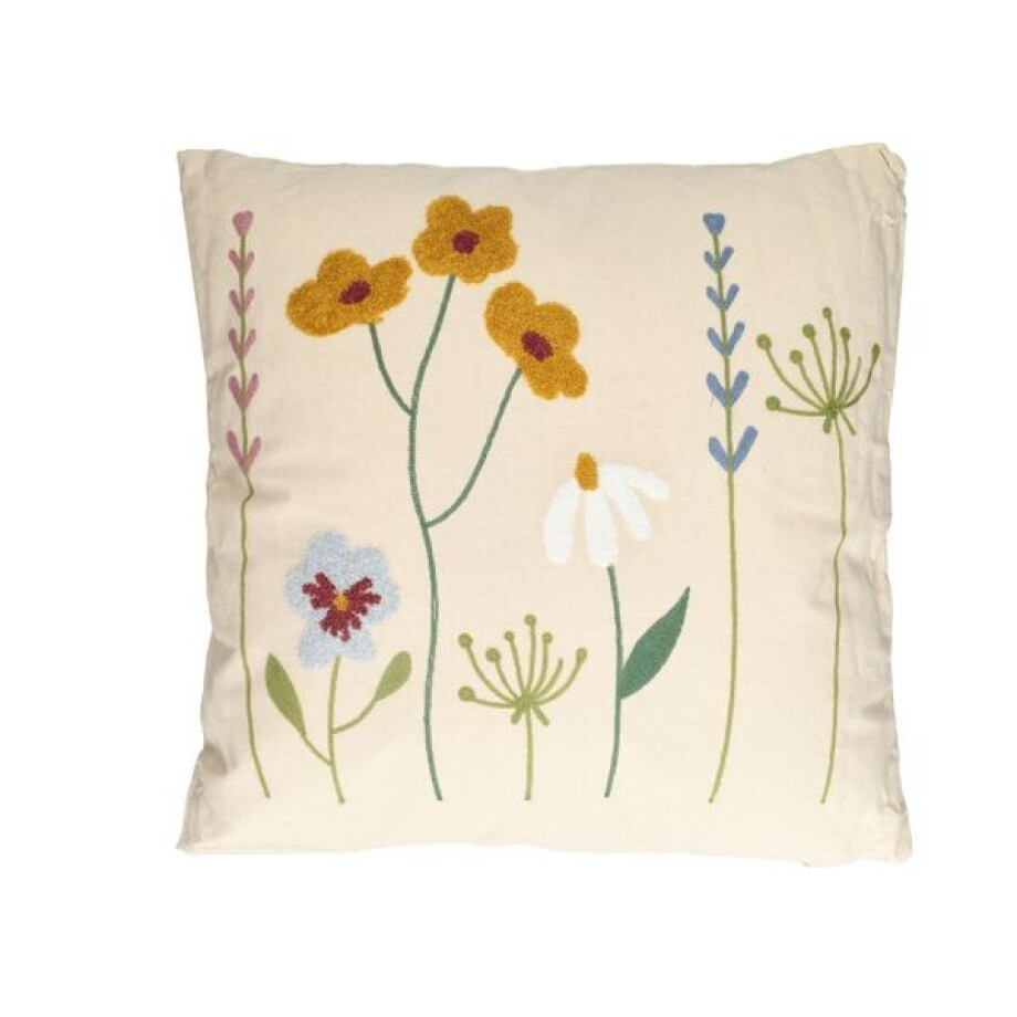 Kussen, bio-katoen, lentebloemen, 50 x 50 cm Kussen, bio-katoen, lentebloemen, 50 x 50 cm afbeelding 1