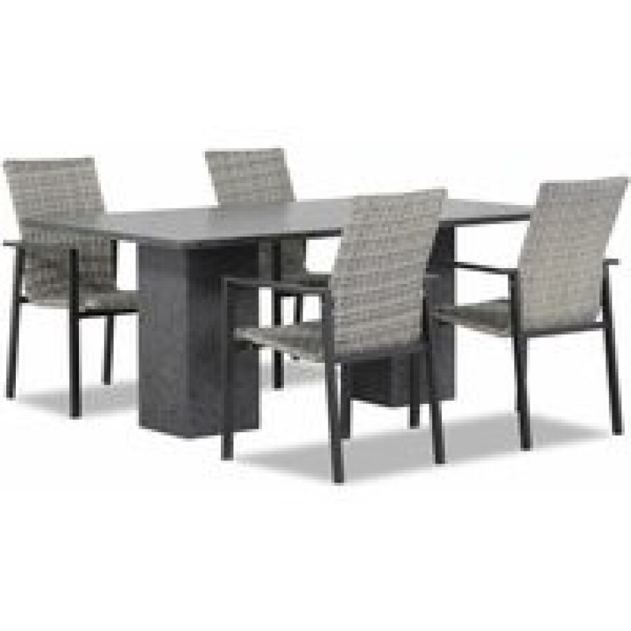 Lifestyle Upton/Graniet 180 cm dining tuinset 5-delig stapelbaar afbeelding 1