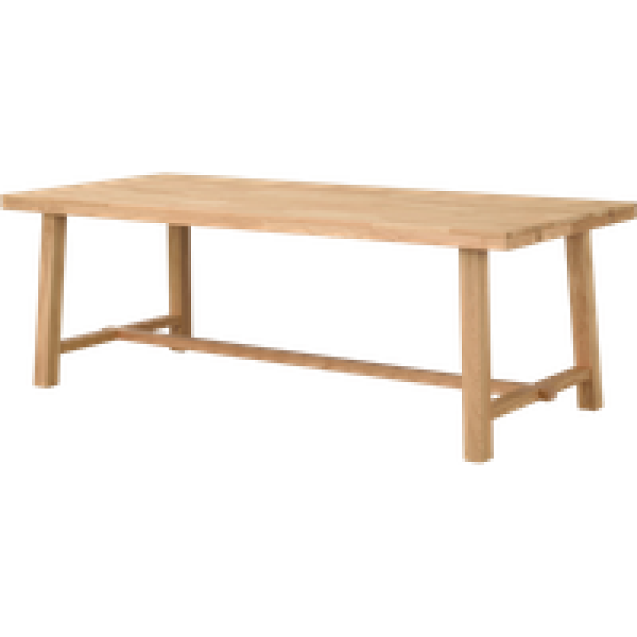 Brooklyn verlengbare houten eettafel naturel - 220 x 95 cm afbeelding 1