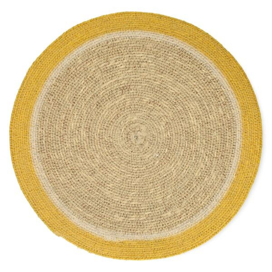 Placemat naturel, zeegras, geel, Ø38 cm Placemat naturel, zeegras, geel, Ø38 cm afbeelding 1