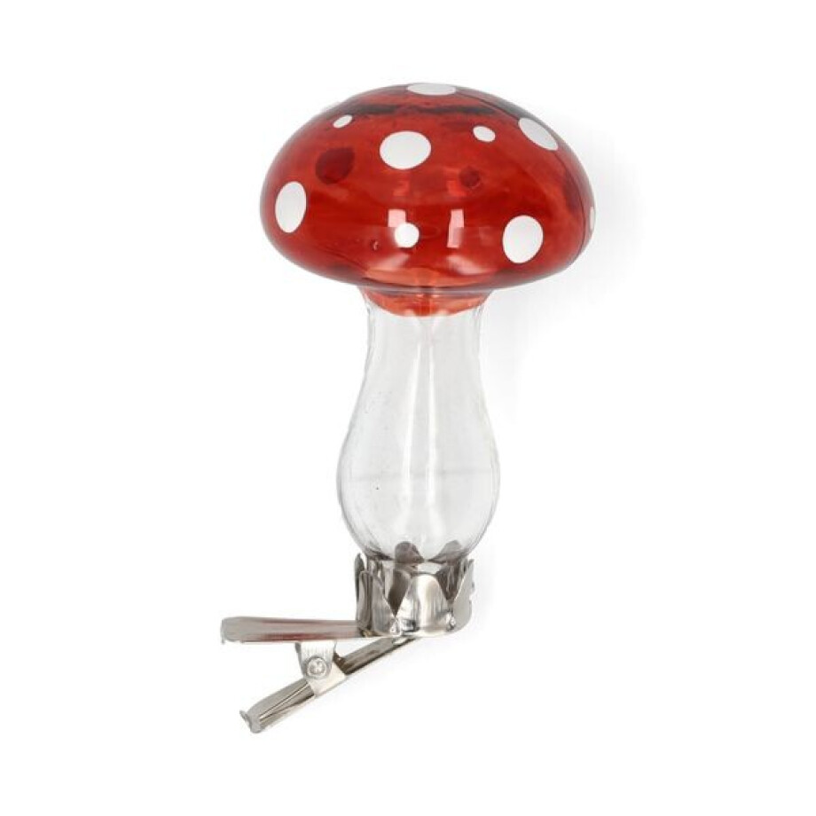 Knijper paddenstoel, glas, rood afbeelding 1