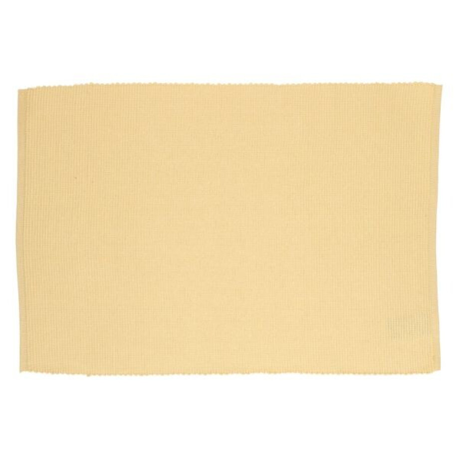 Placemat geribbeld, GOTS bio-katoen, korengeel, 35 x 50 cm afbeelding 1