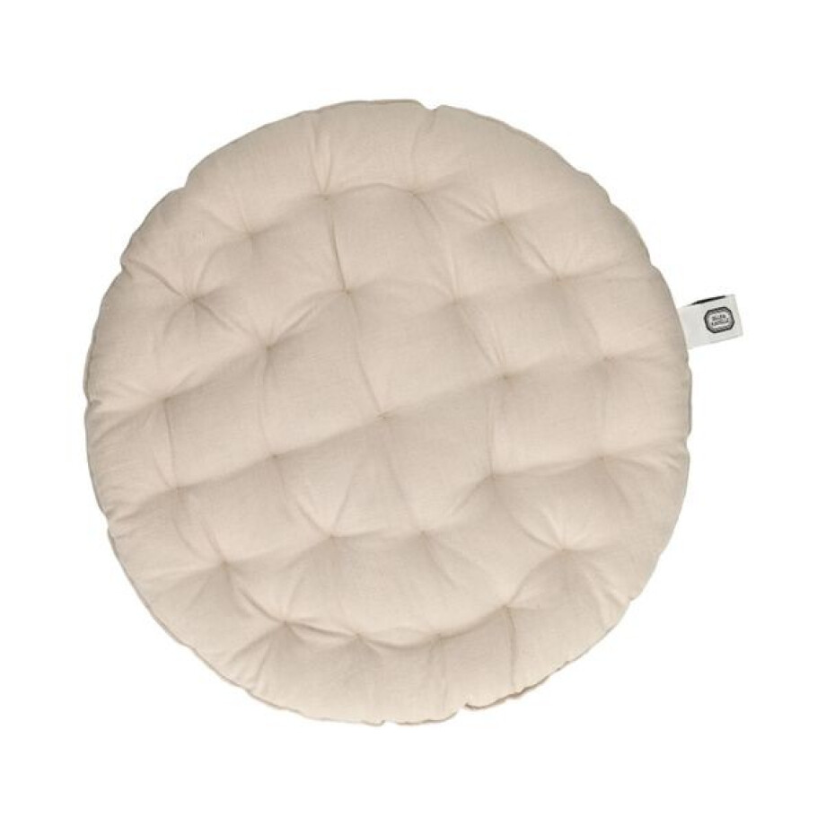 Stoelkussen rond, bio-katoen, kiezel, Ø40 cm Stoelkussen rond, bio-katoen, kiezel, Ø40 cm afbeelding 1