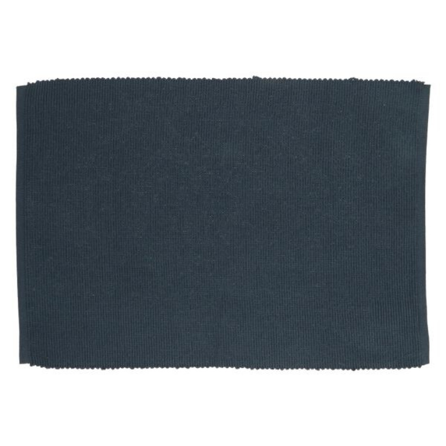 Placemat geribbeld, GOTS bio-katoen, indigo blauw,35 x 50 cm Placemat geribbeld, GOTS bio-katoen, indigo blauw,35 x 50 cm afbeelding 1