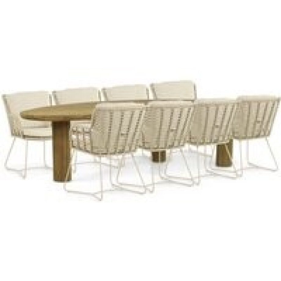4 Seasons Outdoor Fabrice/Leafline 300 cm dining tuinset 9-delig 4 Seasons Outdoor Fabrice/Leafline 300 cm dining tuinset 9-delig afbeelding 1