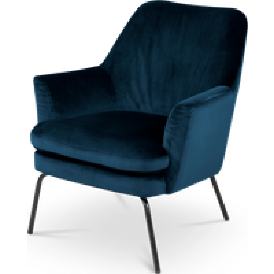 Jez velvet fauteuil donkerblauw afbeelding 1