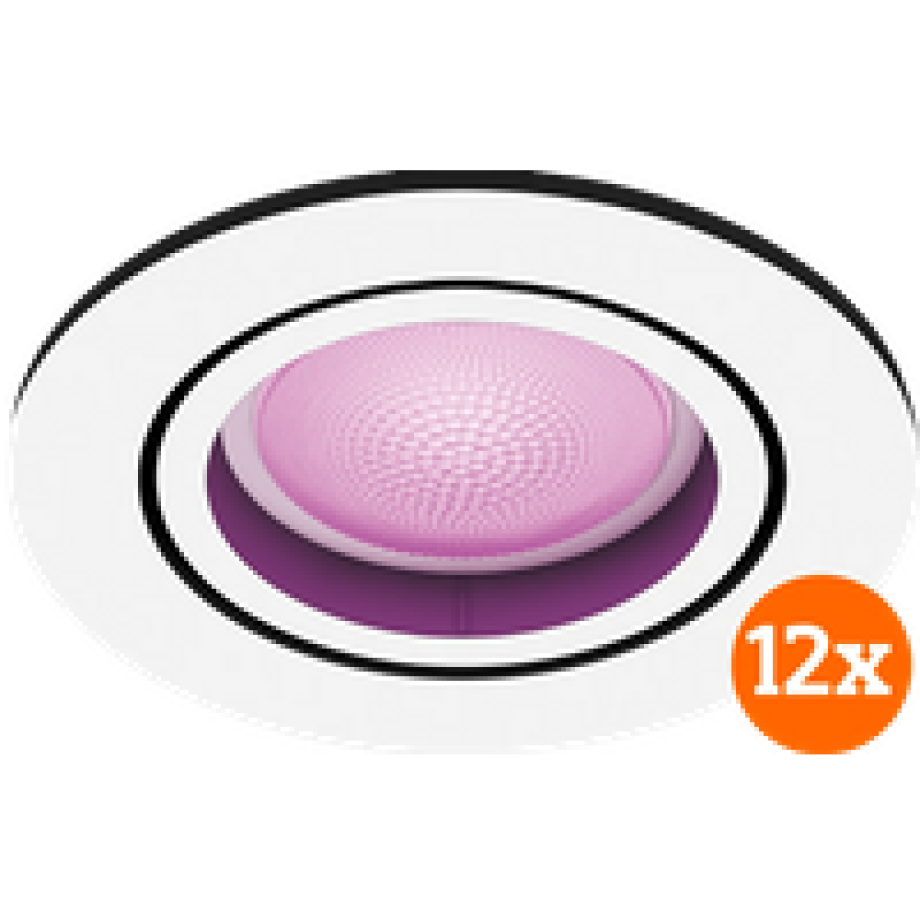 Philips Hue Centura inbouwspot White and Color - rond - Wit - 12-pack Philips Hue Centura inbouwspot White and Color - rond - Wit - 12-pack afbeelding