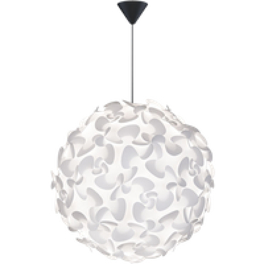 Lora Medium hanglamp white - met koordset zwart - Ø 45 cm afbeelding 1