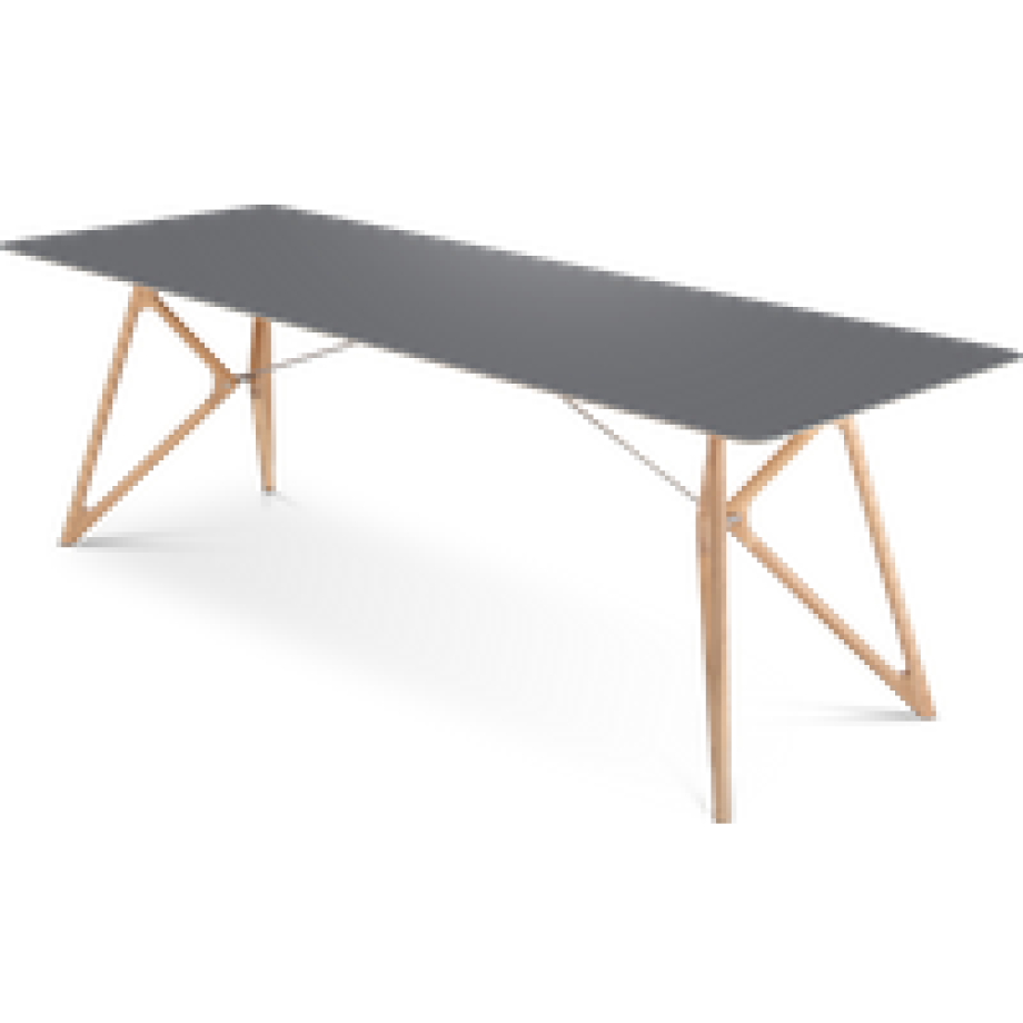 Tink table houten eettafel whitewash - met linoleum tafelblad nero - 240 x 90 cm afbeelding 1