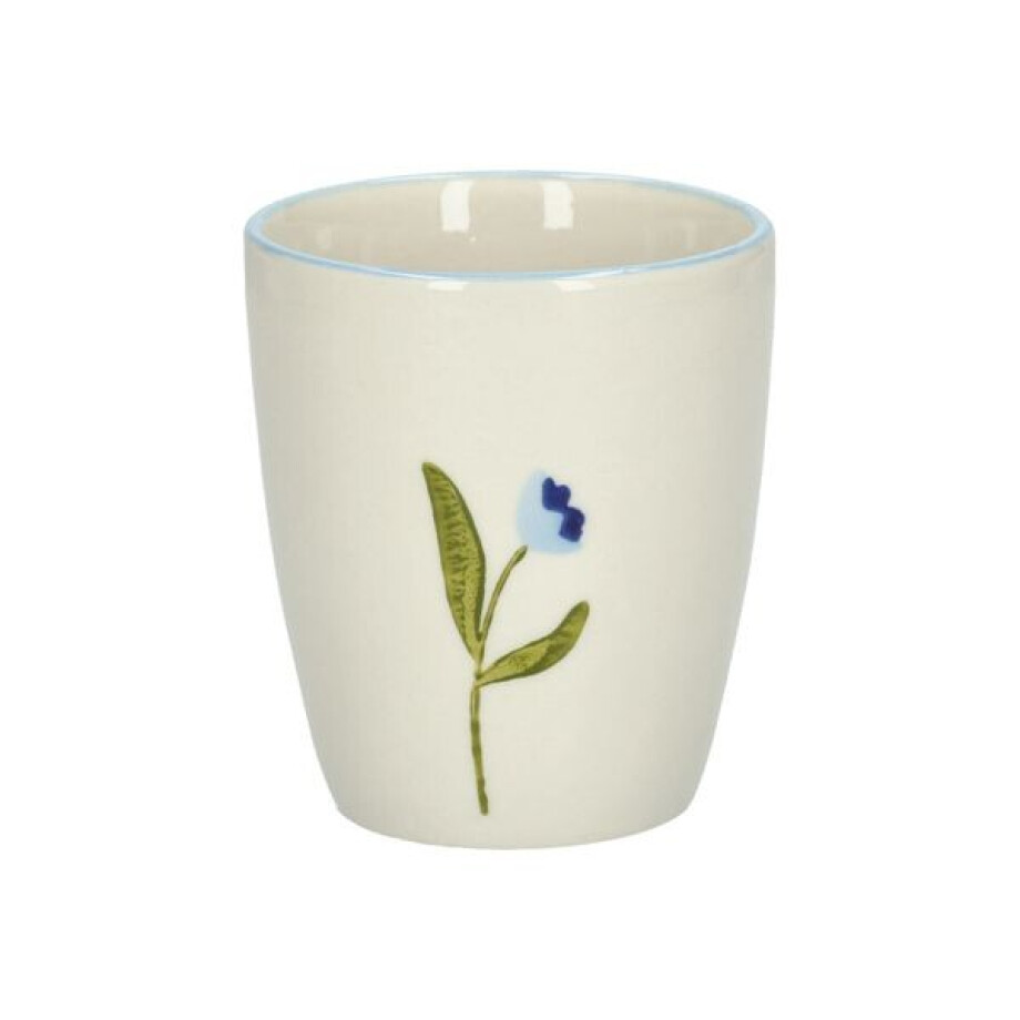 Beker, steengoed, blauwe tulp, Ø 7,5 cm afbeelding 1