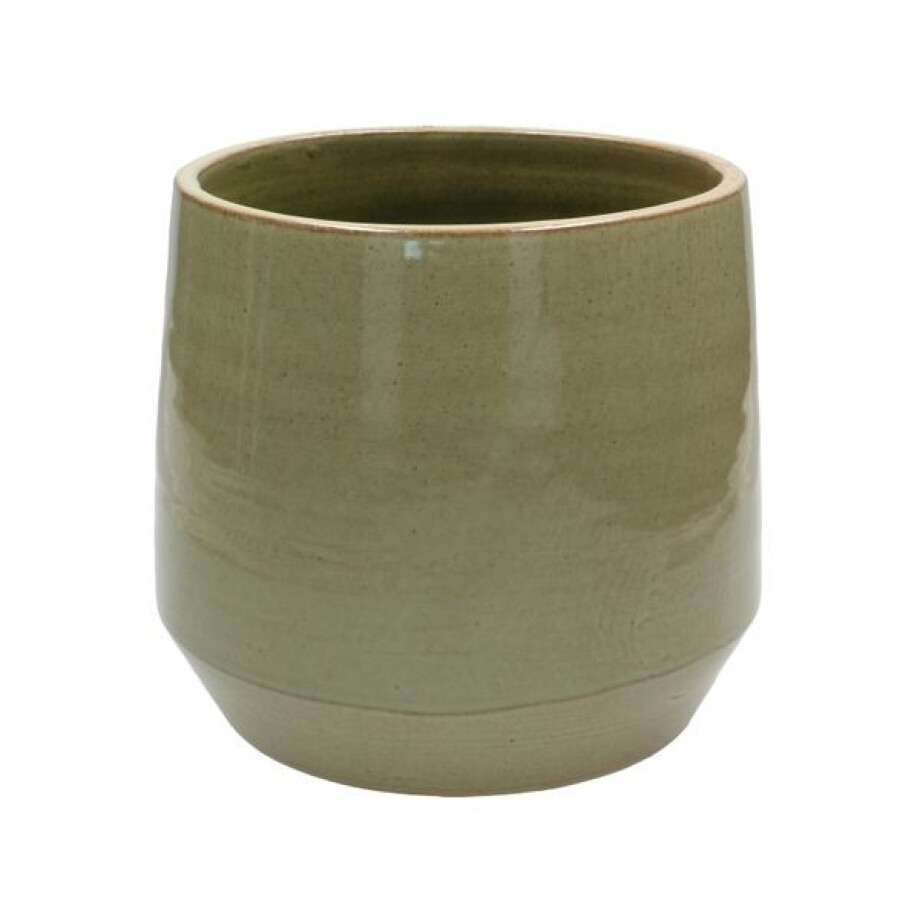 Bloempot, steengoed, groen, Ø 21 cm Bloempot, steengoed, groen, Ø 21 cm afbeelding 1