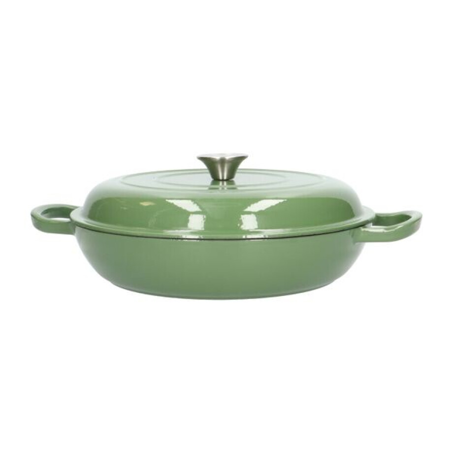 Hapjespan, gietijzer, groen, Ø 30 cm Hapjespan, gietijzer, groen, Ø 30 cm afbeelding 1