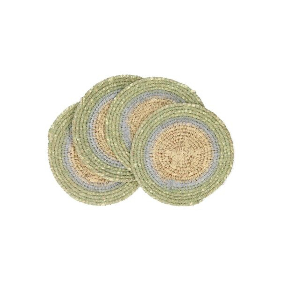 Onderzetters naturel, zeegras, groen, set van 4, Ø11 cm Onderzetters naturel, zeegras, groen, set van 4, Ø11 cm afbeelding 1