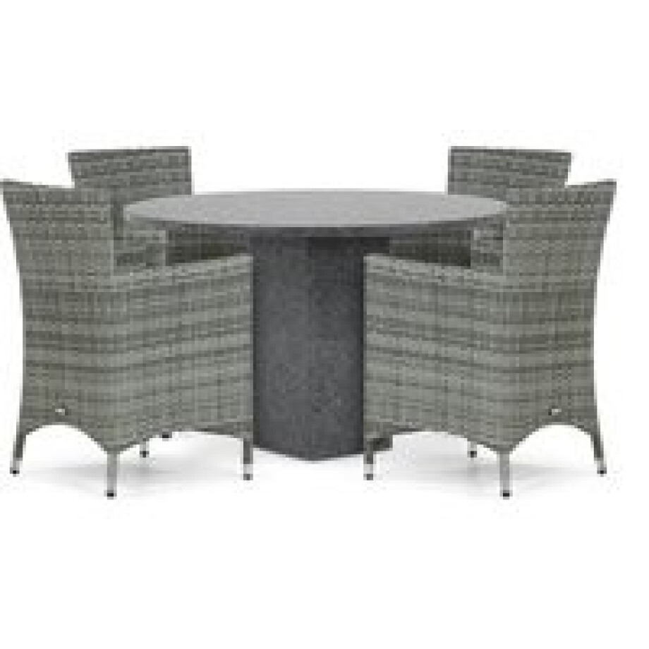 Domani Miami/Graniet 120 cm dining tuinset 5-delig Domani Miami/Graniet 120 cm dining tuinset 5-delig afbeelding 1