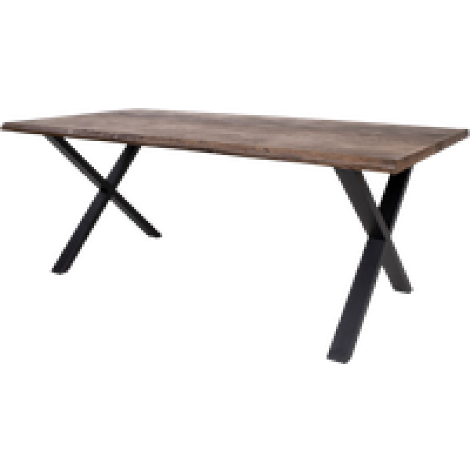 Fendi eikenhouten eettafel bruin - 200 x 95 cm afbeelding 1