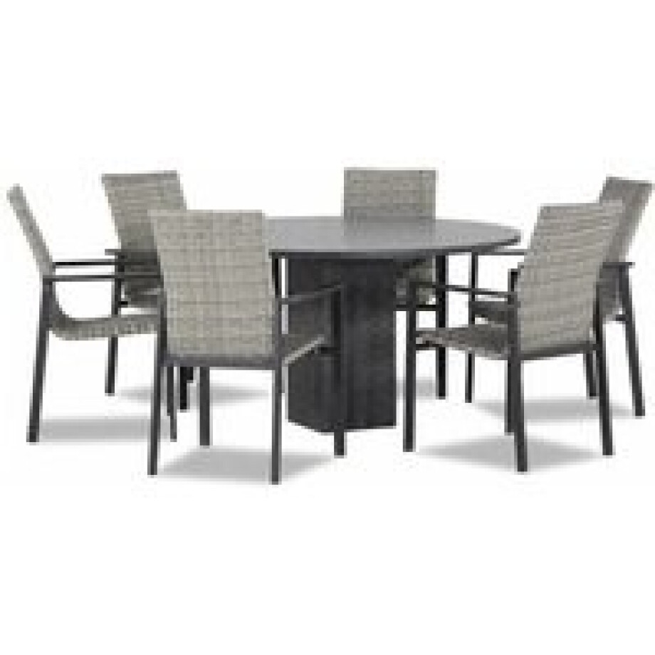 Lifestyle Upton/Graniet 140 cm dining tuinset 7-delig stapelbaar Lifestyle Upton/Graniet 140 cm dining tuinset 7-delig stapelbaar afbeelding 1