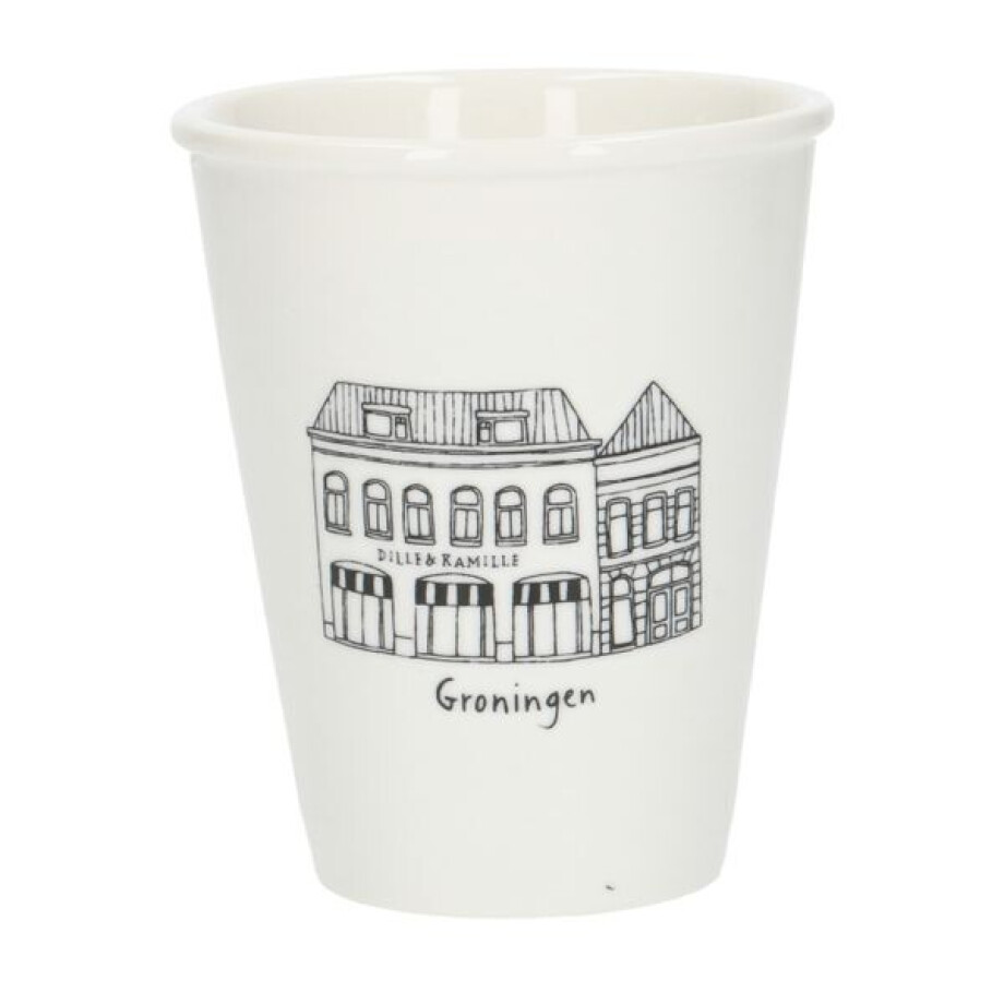 Gevel mok, Groningen, porselein, 200 ml Gevel mok, Groningen, porselein, 200 ml afbeelding 1