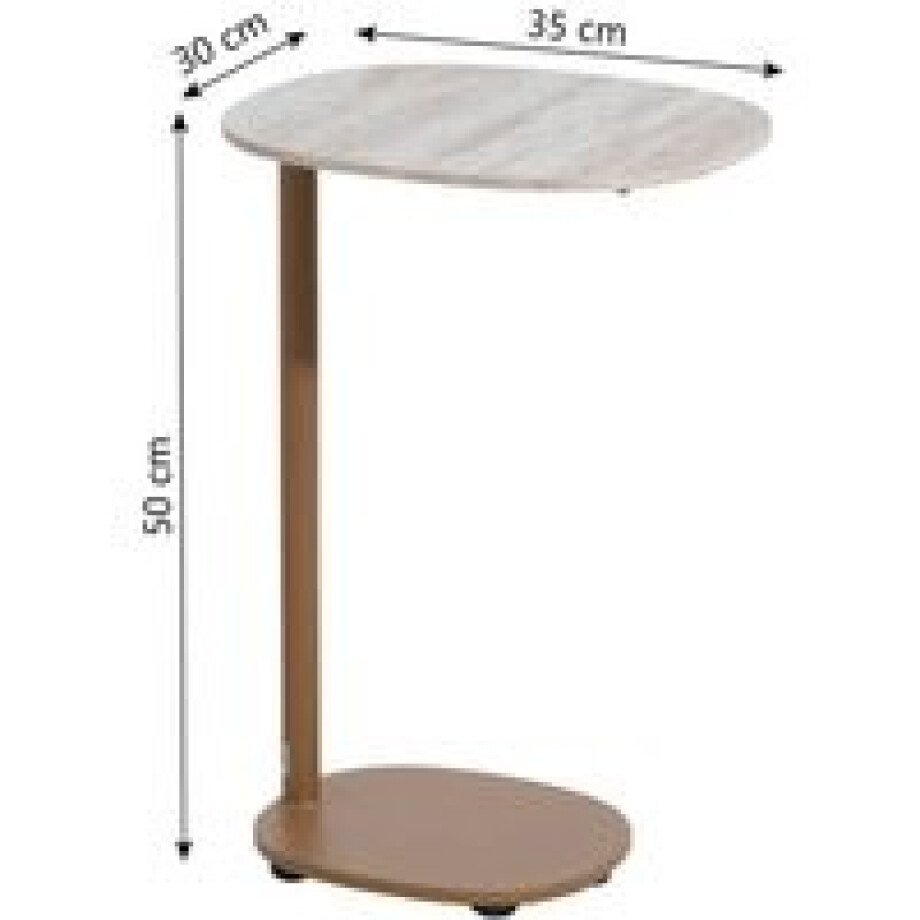 4 Seasons Sofie support table ceramic travertin 35 X 30 X 50 cm amber afbeelding 1